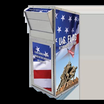 stainless steel flag retirement box